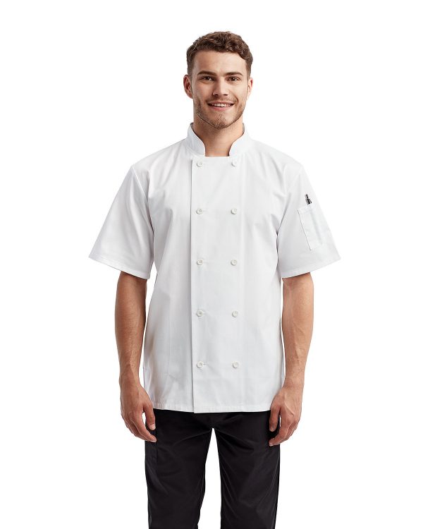 Artisan Collection by Reprime Unisex Short Sleeve Recycled Chef's Coat