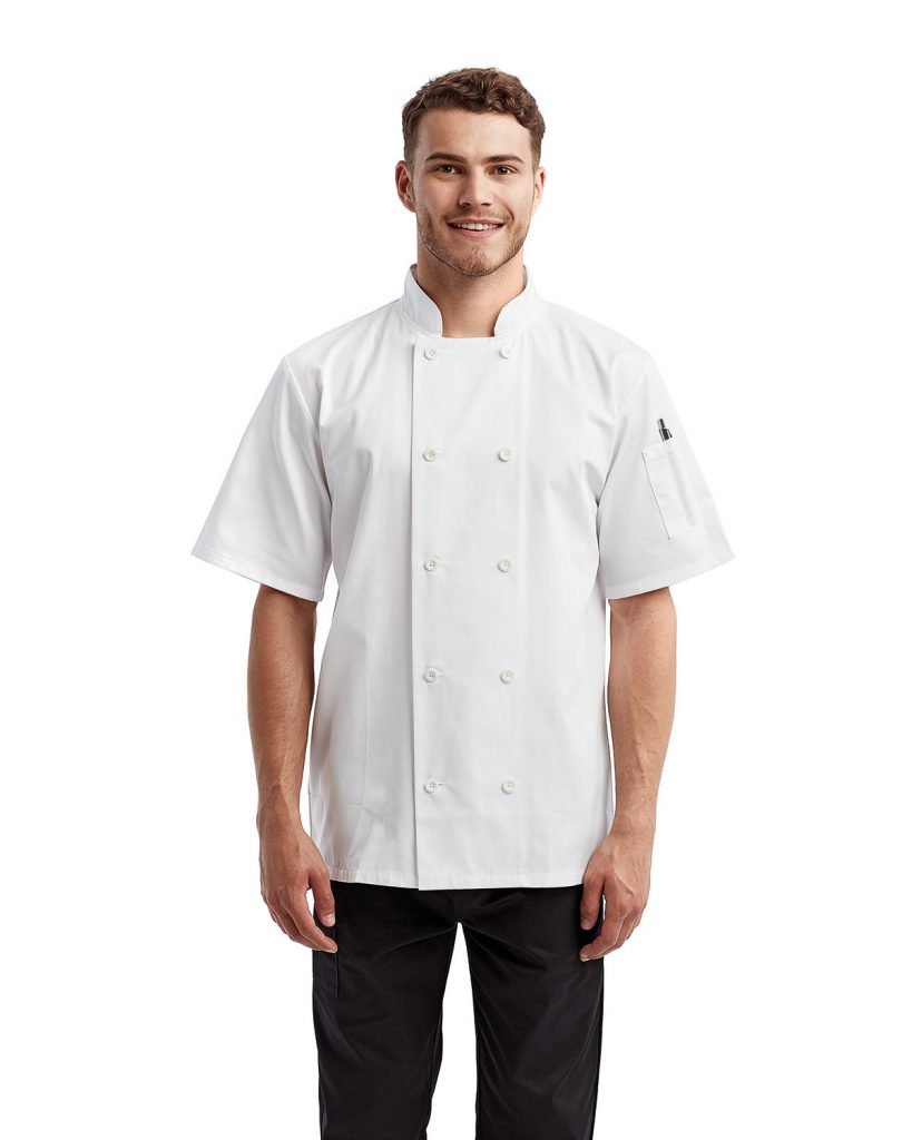 Artisan Collection by Reprime Unisex Short Sleeve Recycled Chef's Coat
