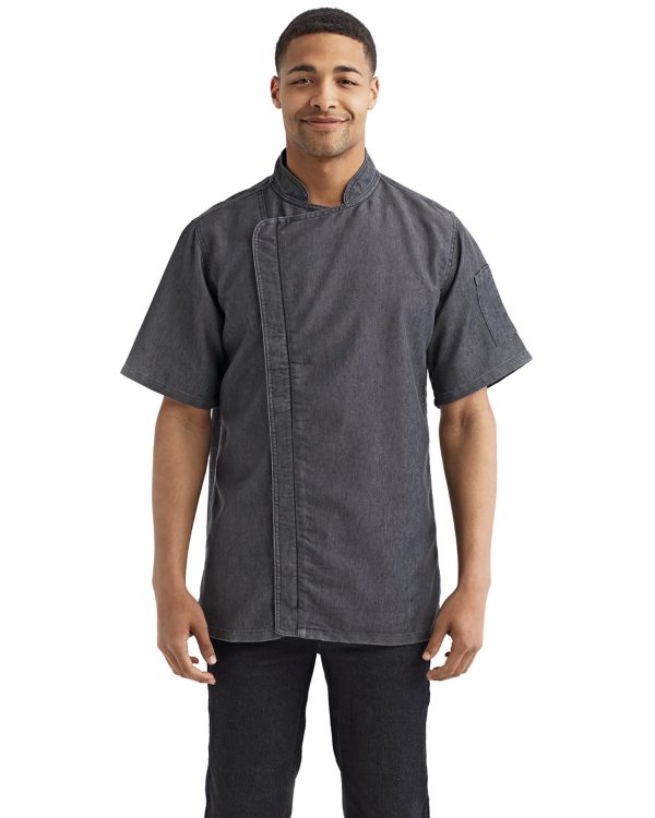 Artisan Collection by Reprime Unisex Zip Close Short Sleeve Chef's Coat
