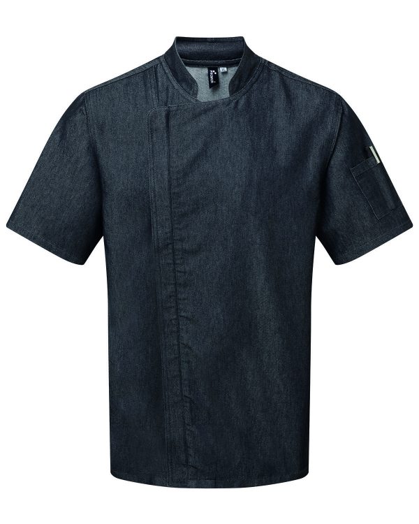 Artisan Collection by Reprime Unisex Zip Close Short Sleeve Chef's Coat - Image 2