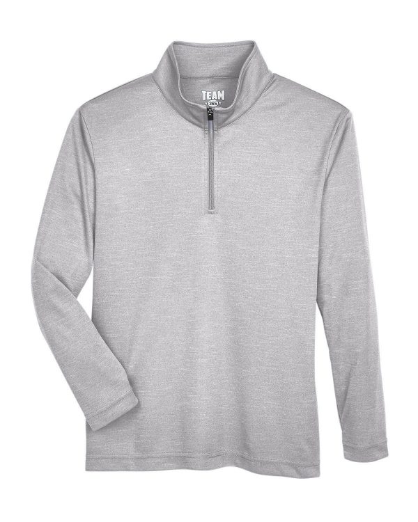 Team 365 Youth Zone Sonic Heather Performance Quarter Zip - Image 2